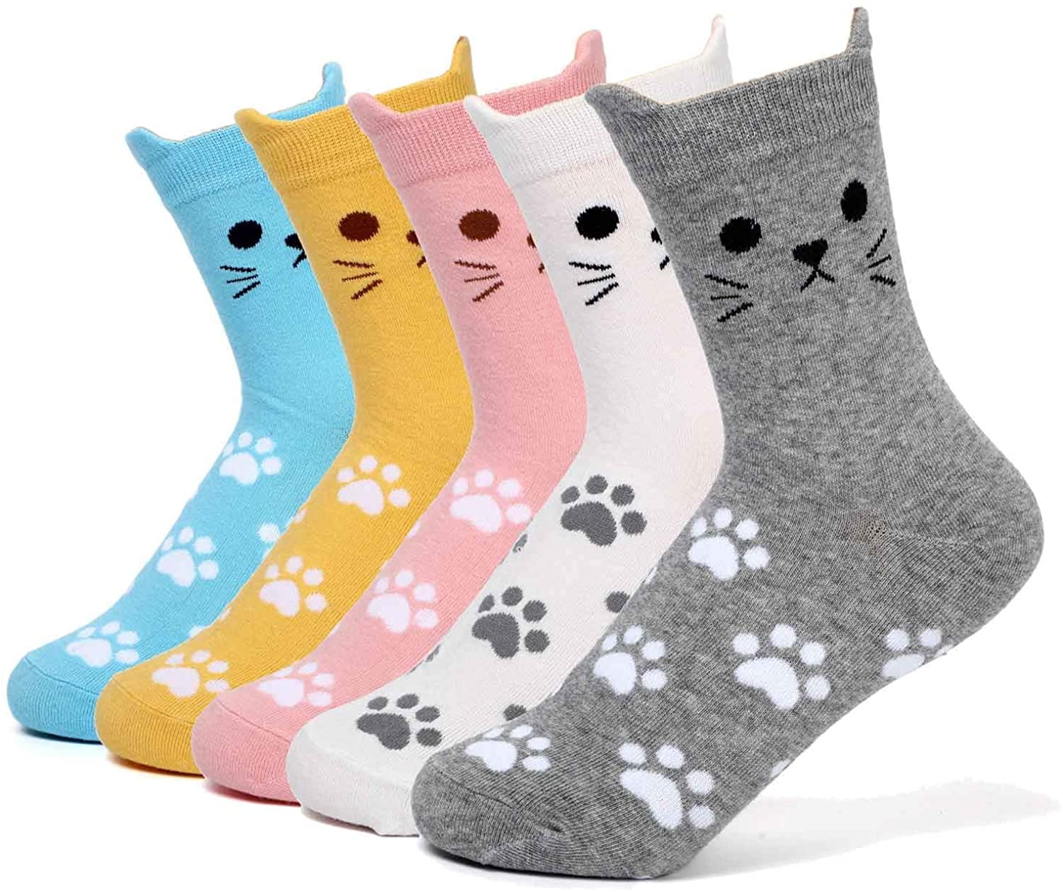 Gazdag-Womens Grils Cute Animal Socks, Dog Cat Socks, Novelty Funny ...