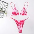 thumbnail image 4 of Cxenplz Triangle Bikini for Women Tie-Dye Printing String Bikini Set Low Waisted Two Piece Swimsuit Summer Vacation Bathing Suits, 4 of 5