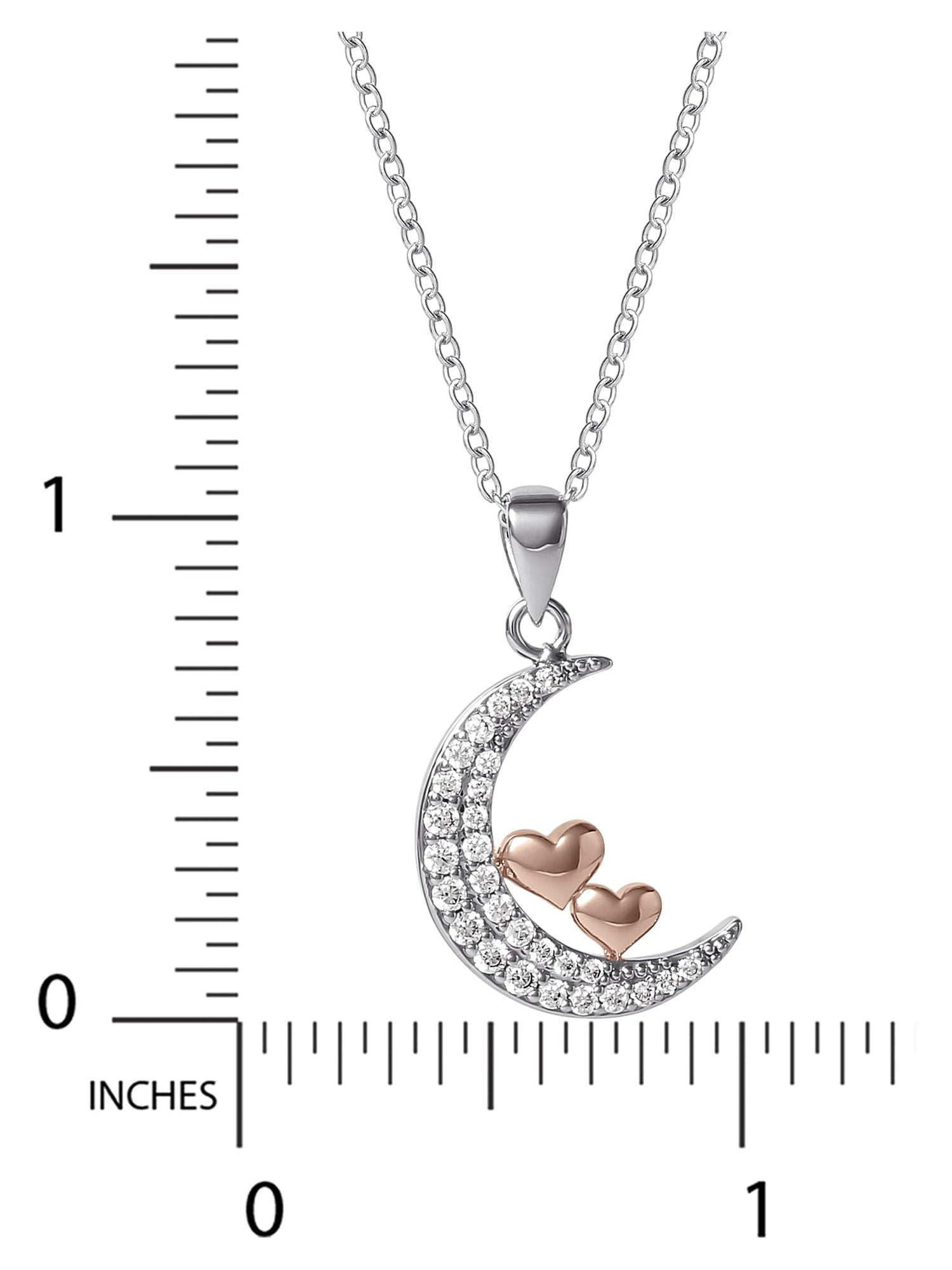 Believe by Brilliance, Women's Brass Pink Gold Plated Cubic Zirconia Pendant, 18" +2"