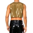 thumbnail image 3 of INSPIRE CHIC Shiny Tank Tops for Men's Sleeveless Tee Shirt Party Disco Metallic Crop Vest S Golden, 3 of 4