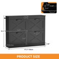 thumbnail image 6 of Uforic Shoe Cabinet with 4 Flip Drawers, Farmhouse Narrow Shoe Rack Organizer with Metal Legs, Black, 6 of 9
