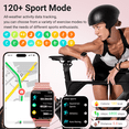 thumbnail image 5 of FPZMIU 1.83'' HD Fitness Smart Watch 3 Bands for Men Women,IP68 Waterproof Fitness Wrist Watch Compatible with iPhone Android(Pink), 5 of 7