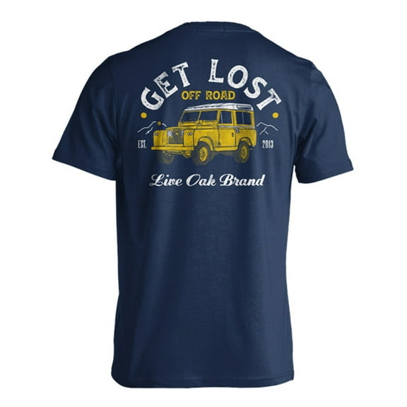 Live Oak Brand Get Lost Off Road Unisex Comfort Colors Pocket Short Sleeve T-shirt, True Navy-Large