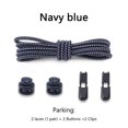 thumbnail image 1 of Lacets Ronds de Sport Sans Attaches, Dégagement Rapide, Verrouillage à Ressort Réglable, Lacets Élastiques, Accessoires de Chaussures pour Enfants et Adultes, Bleu Marine, 1 of 6