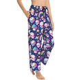 thumbnail image 2 of Daiia Skull mushroom rainbow space Women's Sleep Pant with Pockets and Drawstring,Pajama Pants-Medium, 2 of 9