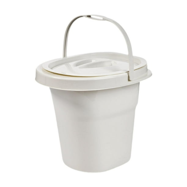 Urinario para ancianos con asa y tapa, recipiente resistente para orinar. Blanco