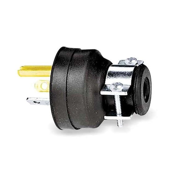 Straight Blade Plug, 7-15P, 15 A, 277V AC, 2 Pole, Screw Terminals, Grounded