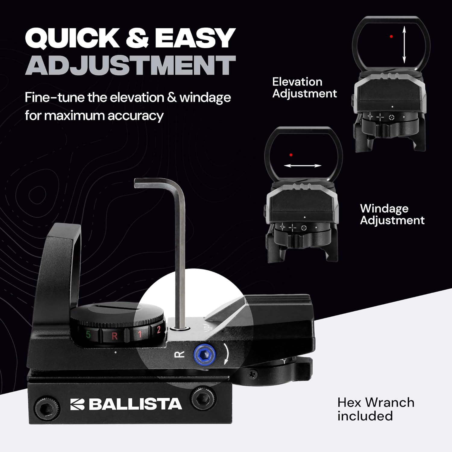 Ballista Reflex Green Red Dot Sight 1x23x34mm with Rail Mount