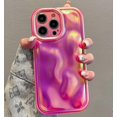 thumbnail image 5 of Funda brillante para iPhone 11, bonita y moderna, con forma de metal 3D, brillante y colorida, para mujeres y niñas, color rojo fluorescente., 5 of 5