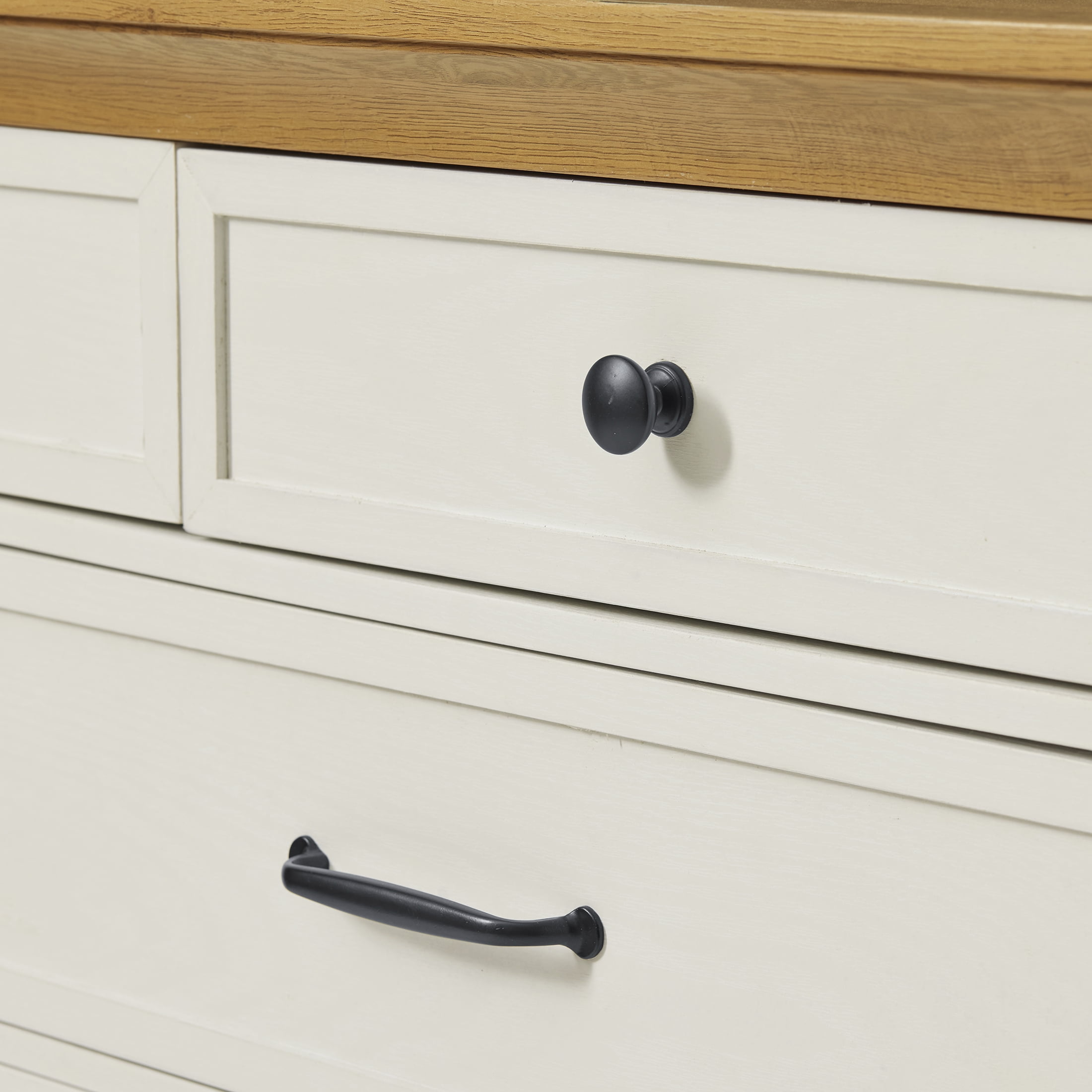 Better Homes & Gardens Canton 9 Drawer Dresser, Textured White and Light Honey