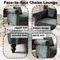 thumbnail image 2 of Chenille 81-inch Face-face Chaise In , Button , Nailhead Trimmed Arms, 2 Pillows For Living Room, Lounge, Office, 1 Seat Lounge With Appeal, Trim, Pillows, Rolled Arms, 2 of 6