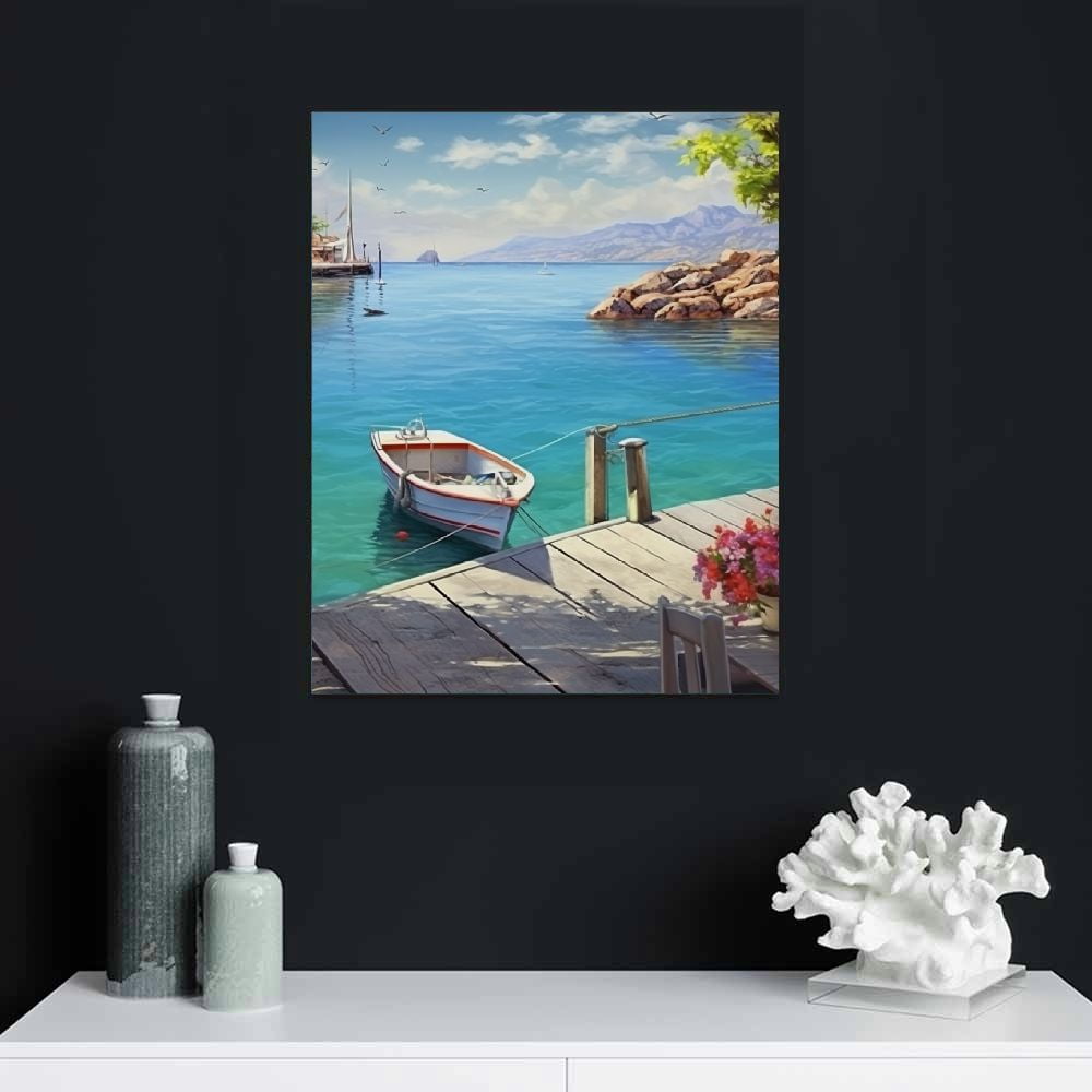 JEUXUS Paint by Number for Adults Canvas, DIY Door Paint by Number Kits on Canvas for Adults Beginner, Landscape Acrylic Oil Painting Number Kits for Gift Decor -