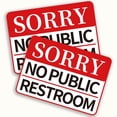 thumbnail image 1 of Pegatina Sorry No Public Restroom, 21 unidades, autoadhesiva, 12,7 x 17,7 cm, 1 of 4