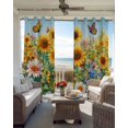 thumbnail image 4 of Spring Yellow Sunflower Blackout Curtains 96 Inches Long for Bedroom, Butterfly Floral Daisy Country Thermal Insulated Room Darkening Black Out Window Curtain Panels Grommet Drapes for Living Room, 4 of 8