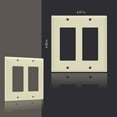 thumbnail image 4 of ENERLITES Decorator Light Switch or Receptacle Outlet Wall Plate, Size 2-Gang, Unbreakable Polycarbonate Thermoplastic, UL Listed, 8832-A, Almond, 4 of 5