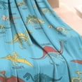 thumbnail image 3 of LightBlue Cartoon Dinosaurs Skeletons Pattern Blanket,Comfortable Soft Flannel Throw Blanket,All Season,Warm Lightweight Blankets for Sofa Bed Couch Living Room Chair,30"x40", 3 of 4