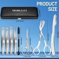 thumbnail image 5 of MORGLES Eyebrow Kit, 8 in 1 Eyebrow Trimmer Scissors, Tweezers for Women, Razor, Brush with Travel Bag, Tweezers Set for Women and Men, Professional Shaping Grooming Kit, 5 of 7