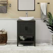 Eclife 24" Freestanding Bathroom Vanity Set with Vessel Sink, Faucet and Drain