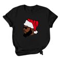 thumbnail image 1 of Camiseta informal con estampado de árbol de Navidad de manga corta y cuello redondo para mujer Pompotops hfajkhk124626, 1 of 6