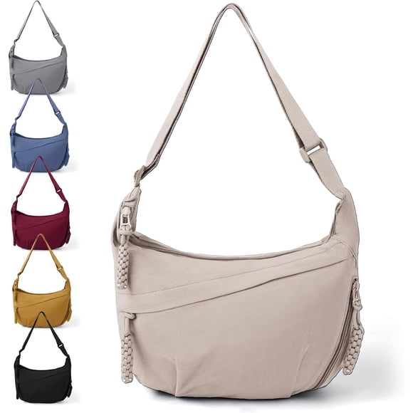 Bolsa Mujer lmpermeable Crescent Bag, Bolso de Hombro para Mujer,Bolsa Multibolsillos Correas de Hombro Ajustables, Bolsa Bandolera Unisex, para Viajes, Vida Diaria, Trabajo