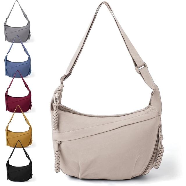 Bolsa Mujer lmpermeable Crescent Bag, Bolso de Hombro para Mujer,Bolsa Multibolsillos Correas de Hombro Ajustables, Bolsa Bandolera Unisex, para Viajes, Vida Diaria, Trabajo