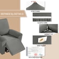 thumbnail image 4 of JIATER Recliner Chair Covers Stretch Velvet Recliner Slipcover with Pockets,24"-33",Gray, 4 of 8