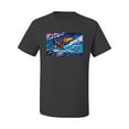 thumbnail image 2 of Wild Bobby, Abstract Wind Surfer with Dolphins, Animal Lover, Men Graphic Tees, Charcoal, Medium, 2 of 3