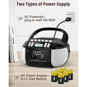 Jazmm Portable Boombox CD Player, CD Cassette Player Combo, AM/FM Radio, Tape Recording, LCD Display