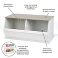 thumbnail image 2 of Badger Basket Children's 2-Bin Stackable Wooden Storage Cubby 5.3 Cu ft. – White & Gray, 2 of 9