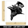 thumbnail image 2 of Steampunk Crow in Top Hat with Goggles and Gears Self-Inking Rubber Stamp Ink Stamper - Green Ink - Small 1 Inch, 2 of 7