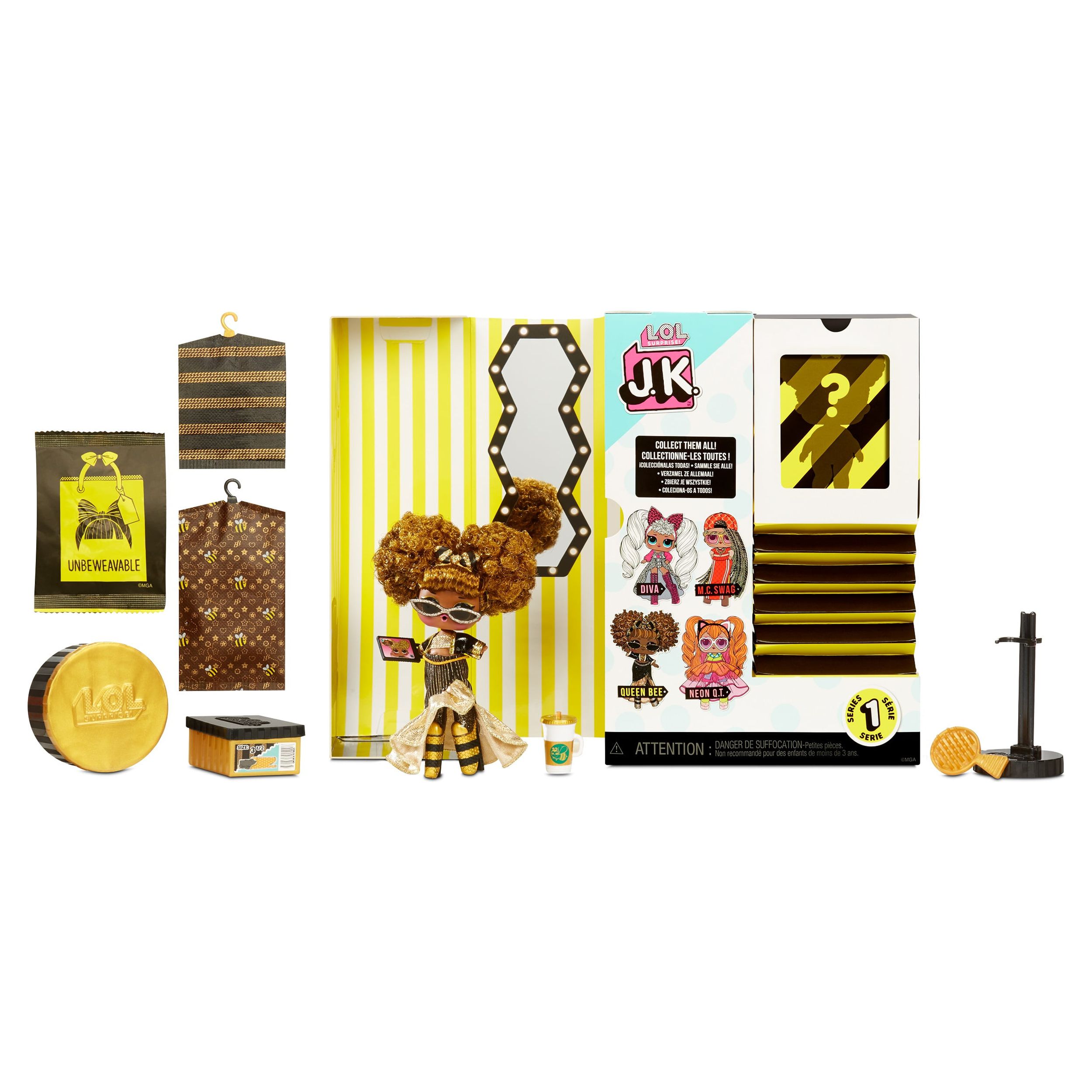 LOL Surprise JK Queen Bee Mini Fashion Doll with 15 Surprises photo 2