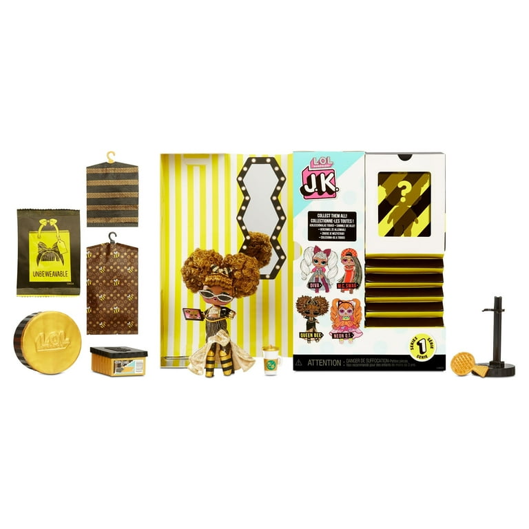 LOL Surprise JK Queen Bee Mini Fashion Doll With Real Hair, Shoes