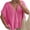 Rose red, variant on Short Sleeved Oversized Women Solid V-neck Casual Loose Knit Sweater Lightweight Button Tops