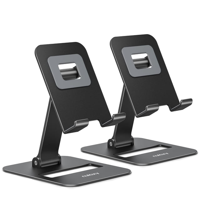 Soporte para teléfono móvil Nulaxy Dual Plegable, paquete de 2, negro