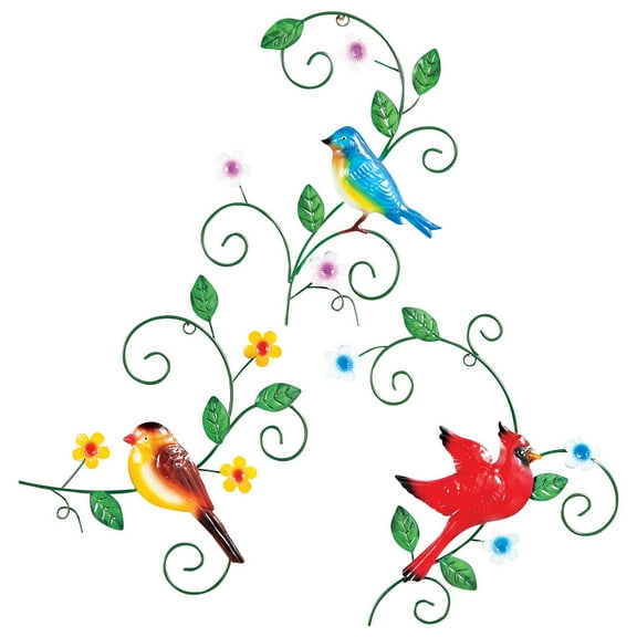 Metal Birds & Flowers Hangings, S/3 by Fox RiverTM Creations