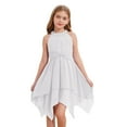 thumbnail image 2 of Nyeemya Flower Kids Girls Tulle Princess Dress High Waist Sleeveless Dreamy Dresses Wedding Party Ivory 12, 2 of 6