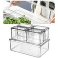 thumbnail image 3 of GUOOL Clear Food Storage Box Fresh Keeping Rectangular Clamshell Refrigerator Storage Set C, 3 of 9