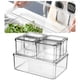 thumbnail image 3 of Caja de almacenamiento de alimentos transparente con tapa rectangular para mantener frescos los alimentos en el refrigerador. Establecer C, 3 of 9
