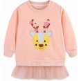 thumbnail image 1 of Conjuntos de blusas y camisas de cuello redondo y manga larga Sudadera con capucha para niñas Top de cuello redondo estampado lindo para niños una sudadera con capucha, 1 of 1
