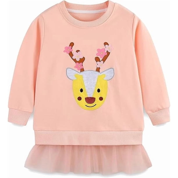 Conjuntos de blusas y camisas de cuello redondo y manga larga Sudadera con capucha para niñas Top de cuello redondo estampado lindo para niños una sudadera con capucha