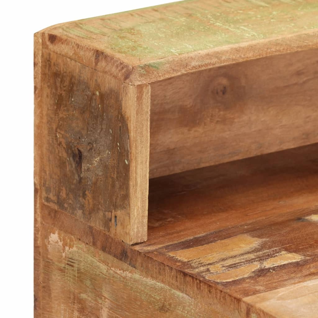 Kepooman Vintage Solid Reclaimed Wood Laptop Desk with 2 Drawers & Shelves for Home Office, Multi-color Kepooman Vintage Solid Reclaimed Wood Laptop Desk with 2 Drawers & Shelves for Home Office, Multi-color