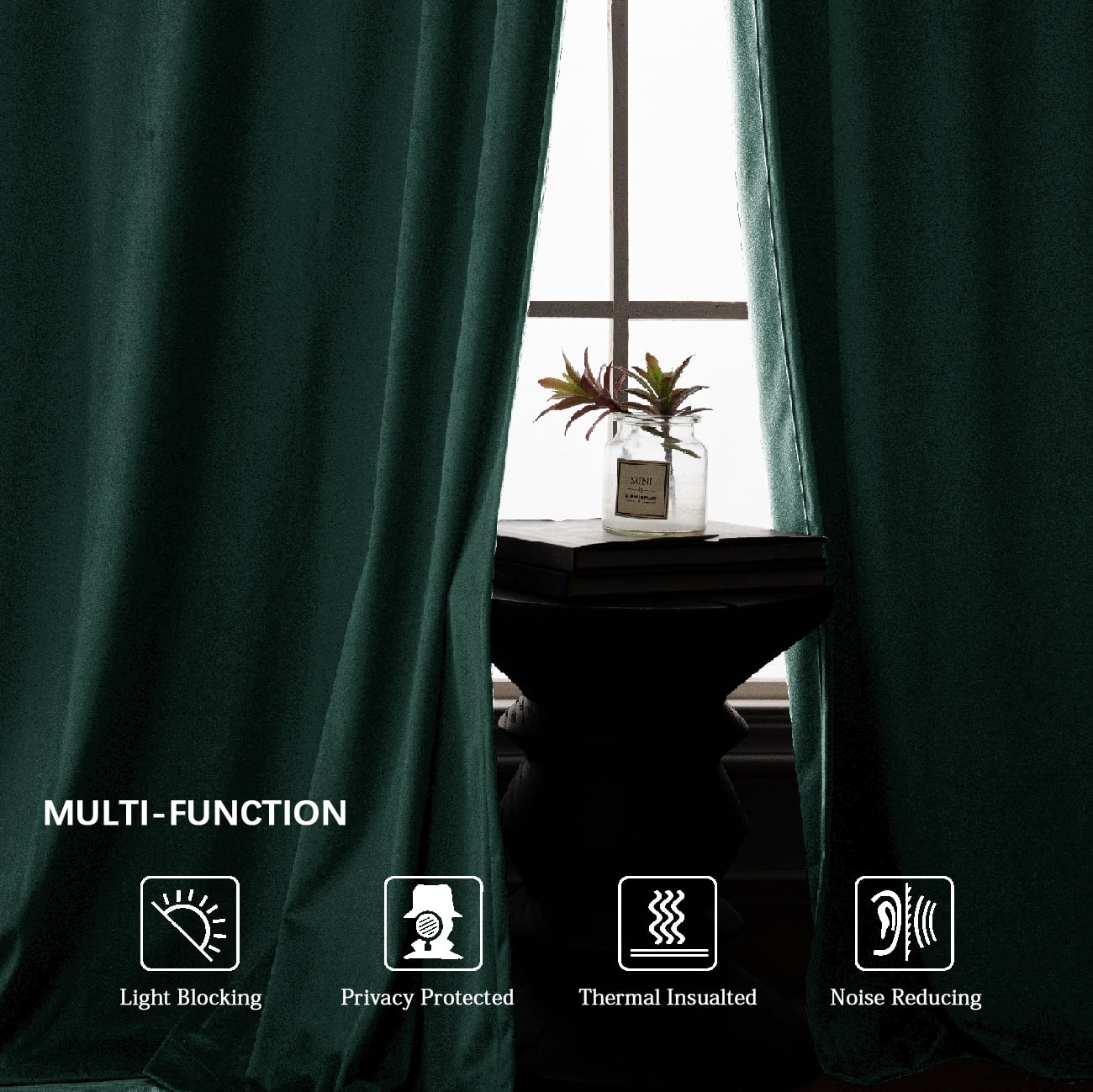 Back Tab Curtains, 2-Panel Set Rod Pocket & Pinch Pleat Design Light-Filtering & Thermal Insulation Ideal for Living Room, Bedroom & Office Windows