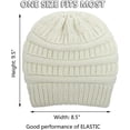 thumbnail image 2 of Muryobao Womens Winter Warm Knitted Hat Satin Silk Lined Cable Knit Beanie Chunky Slouchy Skull Cap White, 2 of 7