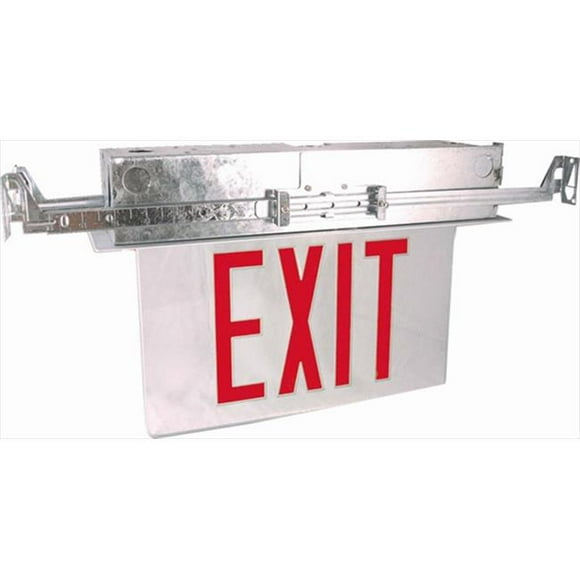 Wesco XTR-2RMA-EM Recessed Exit Lighting  Double Face  Red Letters Aluminum Housing