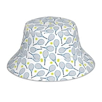 Xecao Tennis Rackets And Balls Print Men and Women Night Reflective Hat Runner Cap Visor Bucket Hat Boonie Cap