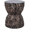 thumbnail image 3 of Twysted Wicker Side Table with Removable Lid, Modern  Nightstand, 15-inch Wooden Tabletop, Hourglass Hyacinth Base, Storage and Decoration for Living Room, Bedroom, Entryway, Brown and Black, 3 of 9