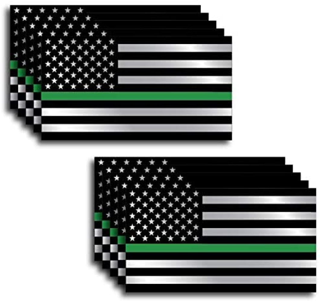 Thin Green Line Decal Auto Tag Tactical US flag License Plate 2 free decals RF 