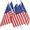 10Pcs, variant on Customizable Small American Flag, 14x21 Inch Polyester Banner with 30cm Plastic Pole and Gold Pointed Top, for Parades Outdoor Celebrations and 4th of July
