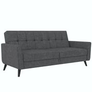 Queer Eye Liam Futon with Storage, Black Faux Leather