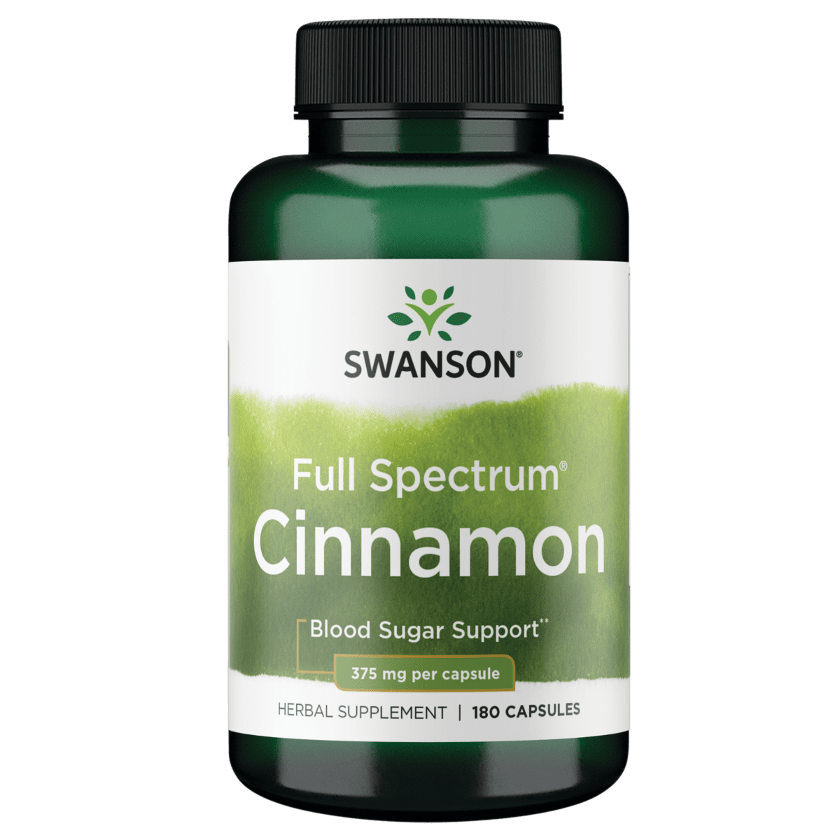 Swanson Full Spectrum Cinnamon Bark Capsules, 375 mg, 180 Count